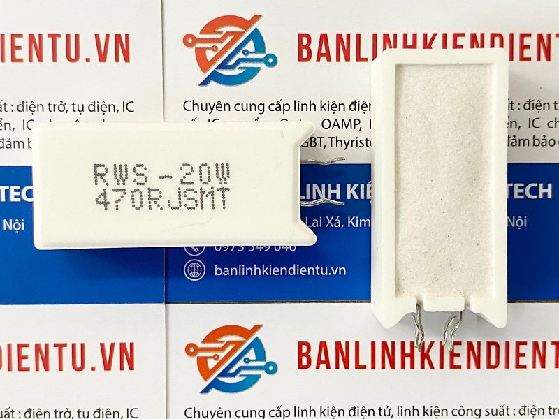 Điện trở sứ 20W 470R chân đứng 2 Điện trở sứ 20W 470R