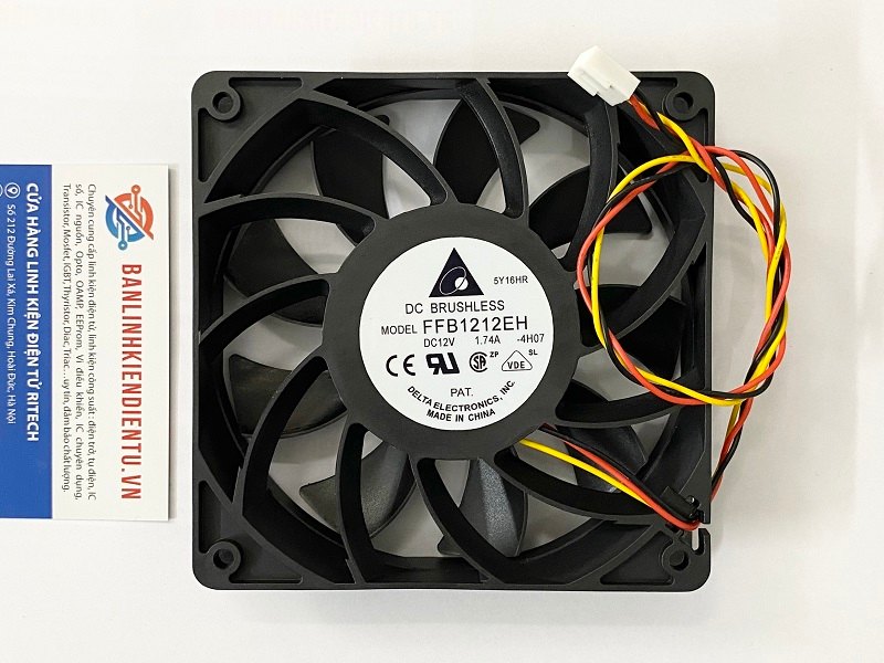 Quạt DELTA FFB1212EH 12V 1.74A 120x120x25mm 3 dây 1 FFB1212EH