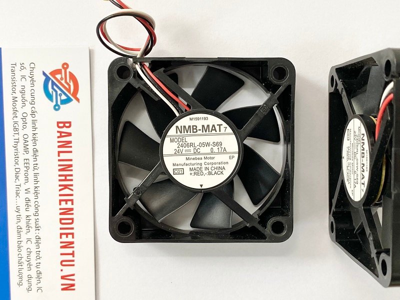 2406RL-05W-S69 Quạt tản nhiệt NMB 24V 0.17A 60x60x15mm 3 dây 2 2406RL-05W-S69