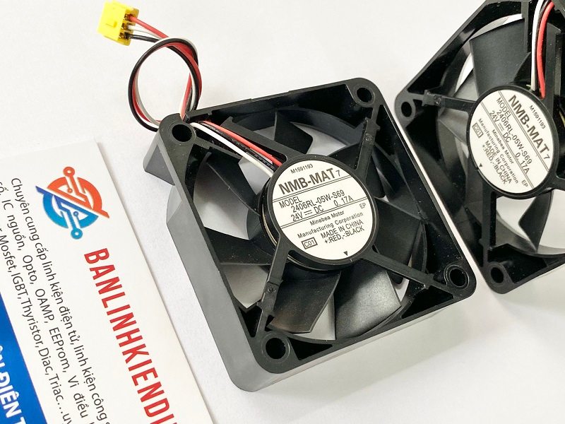 2406RL-05W-S69 Quạt tản nhiệt NMB 24V 0.17A 60x60x15mm 3 dây 3 2406RL-05W-S69