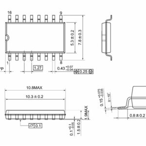IC Logic 8 bit 4094BF, TC4094BF SOP-16 5 Kích thước 4094BF