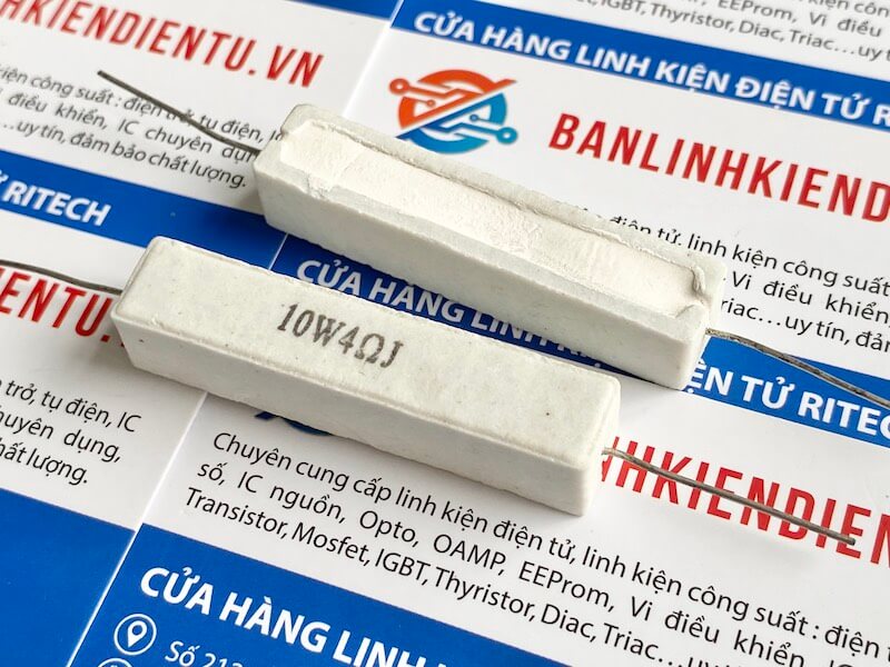 Điện trở sứ 10W 4R 10W4RJ (chân nằm ngang) 2 10W4RJ