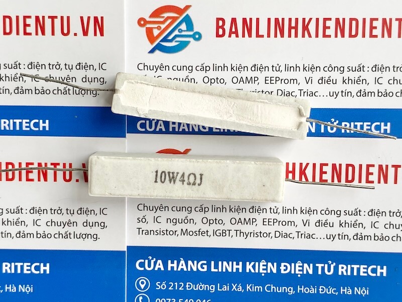 Điện trở sứ 10W 4R 10W4RJ (chân nằm ngang) 1 10W4RJ 1