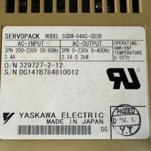 servopack yaslawa sgdm 04ac sd2b