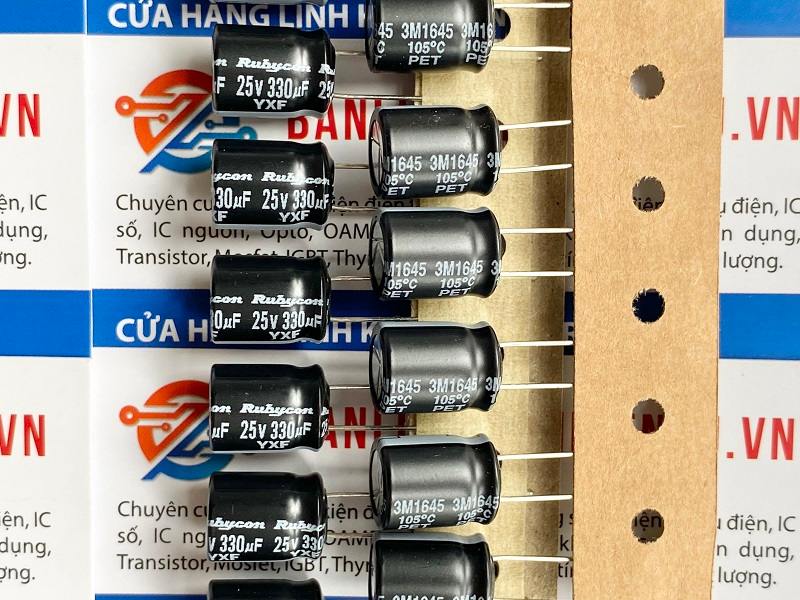 Tụ hóa Rubycon 330uF 25V 105 độ 10×12.5mm 2 tụ hóa 330uf 25V Rubycon