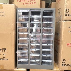 Tủ 30 ngăn đựng linh kiện điện tử, điện thoại, phụ kiện cơ khí vỏ tôn không có cánh khóa