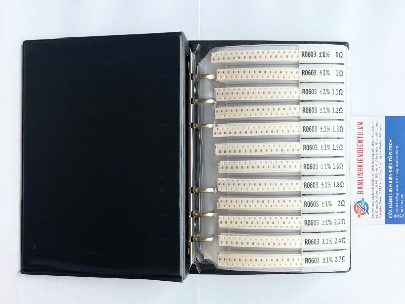 Sách điện trở dán 0603 độ chính xác 1% (170 loại mỗi loại 50 chiếc ) 1 sổ diện trở 0603