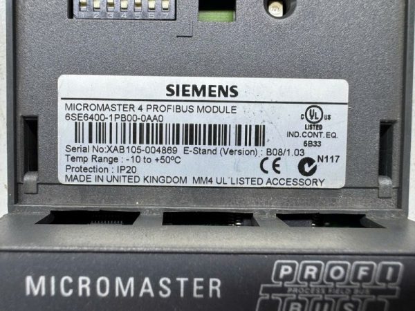 Siemens 6SE6400-1PB00-0AA0 Micromaster 4 Profibus module - Ảnh 2